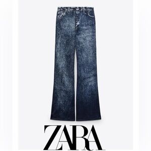 ZRRA Women's Blue DENIM-LOOK LEGGINGS NWT